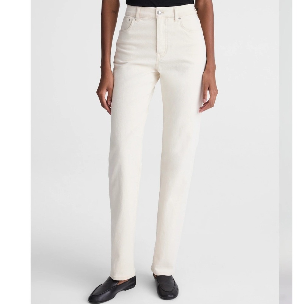 Madewell Longline Straight Leg Jean Vintage Canvas Cream High Rise New 30‎